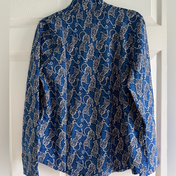 New Lilly Pulitzer UPF 50+ Leona Zip-Up Jacket in Low Tide Navy Easy To Spot, L - Picture 6 of 6